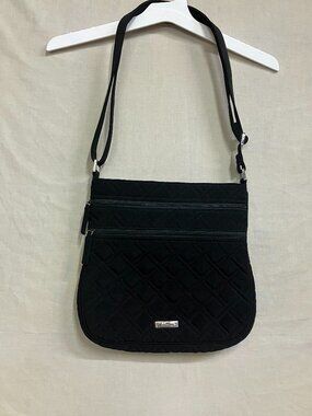 Vera Bradley Keep Charged Triple Zip Hipster Bag Women's Solids Black Crossbody